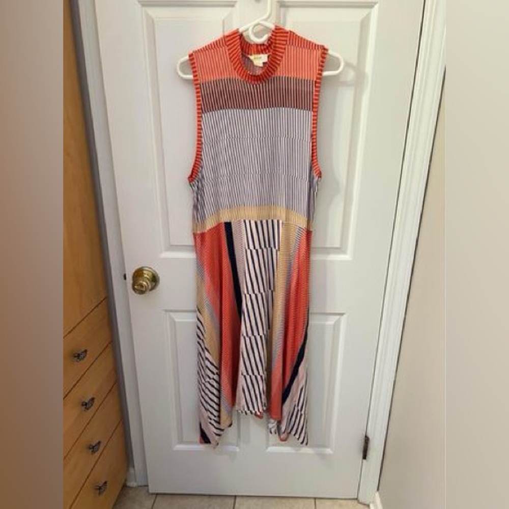 Maeve Anthropologie Cleary Striped Sleeveless Midi Dress Multicolor XL NWT